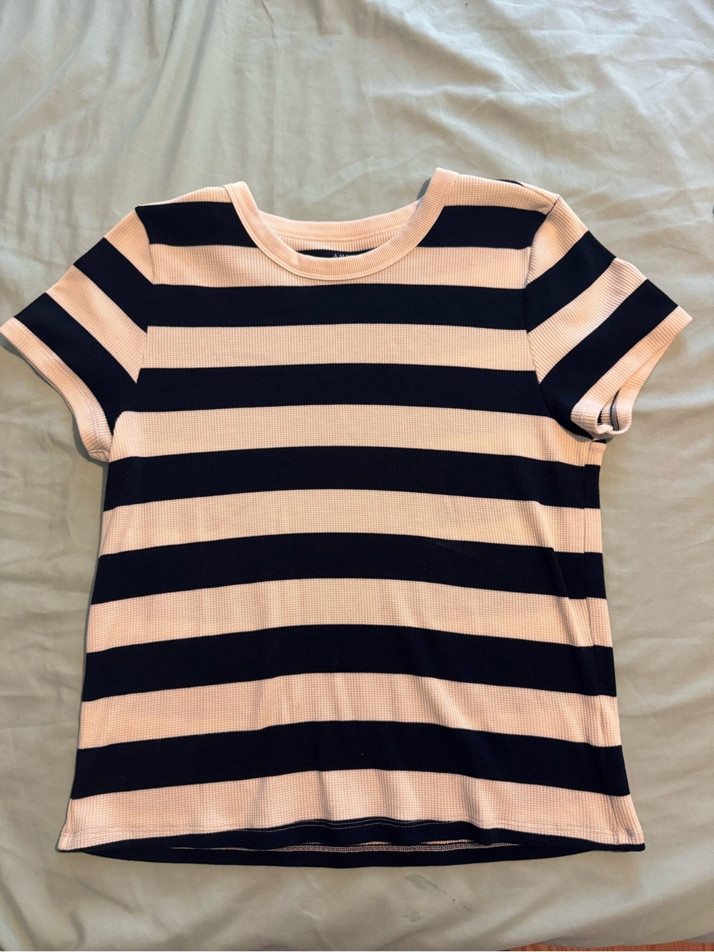 American Eagle Outfitters Kids Striped Short Sleeve Tee - Navy & Light Pink
